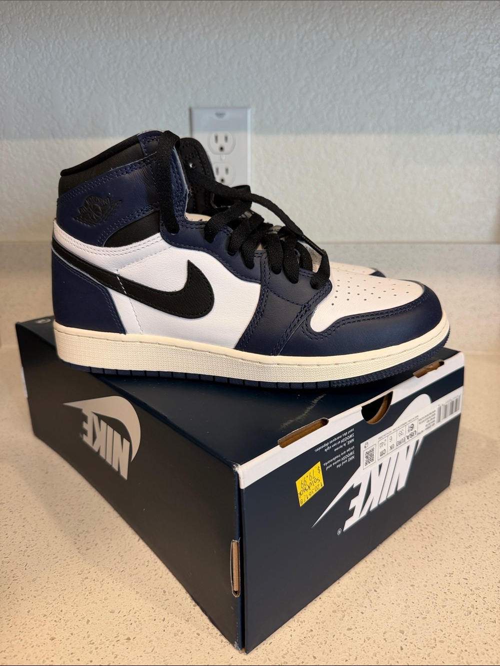 Nike Air Jordan 1 Navy Black White Men's Sneakers